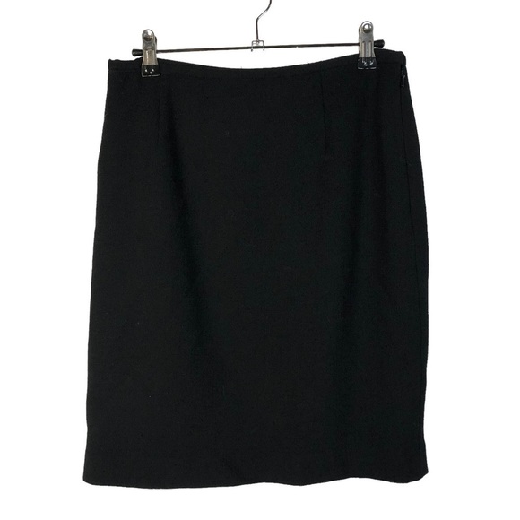 Vintage Etcetera Black Wool Straight Pencil Skirt 4 - Picture 1 of 4